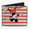 Outlet 🤩 Disney Mickey Mouse Upside Down Pose Stripe Bifold Wallet 😉 -Bags & Purses Shop Online 20215294 hi