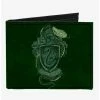 Flash Sale 🥰 Harry Potter SlyTherin Serpent Crest Ambition Pride Cunning Banner Canvas Bifold Wallet 😉 -Bags & Purses Shop Online 20215364 hi