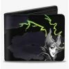 Best Sale 😀 Disney Maleficent Smiling Sketch Lightning Clouds Bifold Wallet 🤩 -Bags & Purses Shop Online 20215370 hi