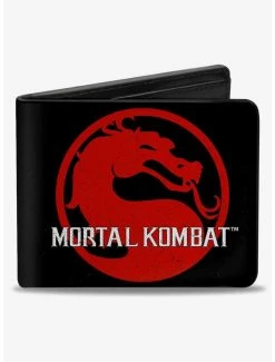 New 🔔 Mortal Kombat Dragon Title Logo Bifold Wallet 🌟