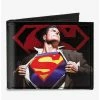 Discount ❤️ DC Comics Superman Forever Clark Kent Transition Shield Canvas Bifold Wallet 👍 -Bags & Purses Shop Online 20215458 hi