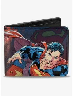 Best deal 🔔 DC Comics Superman Flying Pose Shield Heat Vision Eyes Pose Close Up Bifold Wallet ✨