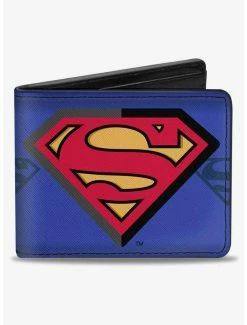 Best Pirce 😍 DC Comics Superman Shield CenteShield Stripe Bifold Wallet 🥰