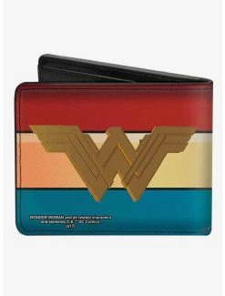 Discount 🧨 DC Comics Wonder 👩 Woman 2017 Icon Stripe Bifold Wallet 💯 -Bags & Purses Shop Online 20215550 av1