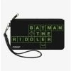 Budget ⌛ DC Comics The Batman Movie Crossword Puzzle Canvas Zip Clutch Wallet ⭐