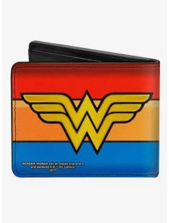 Hot Sale 👍 DC Comics Wonder 👩 Woman Logo Stripe Bifold Wallet 🧨 -Bags & Purses Shop Online 20215560 av1