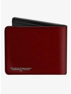 Budget 👍 DC Comics The Flash Logo5 Burgundy Bifold Wallet 😍 -Bags & Purses Shop Online 20215572 av1
