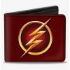 Budget 👍 DC Comics The Flash Logo5 Burgundy Bifold Wallet 😍