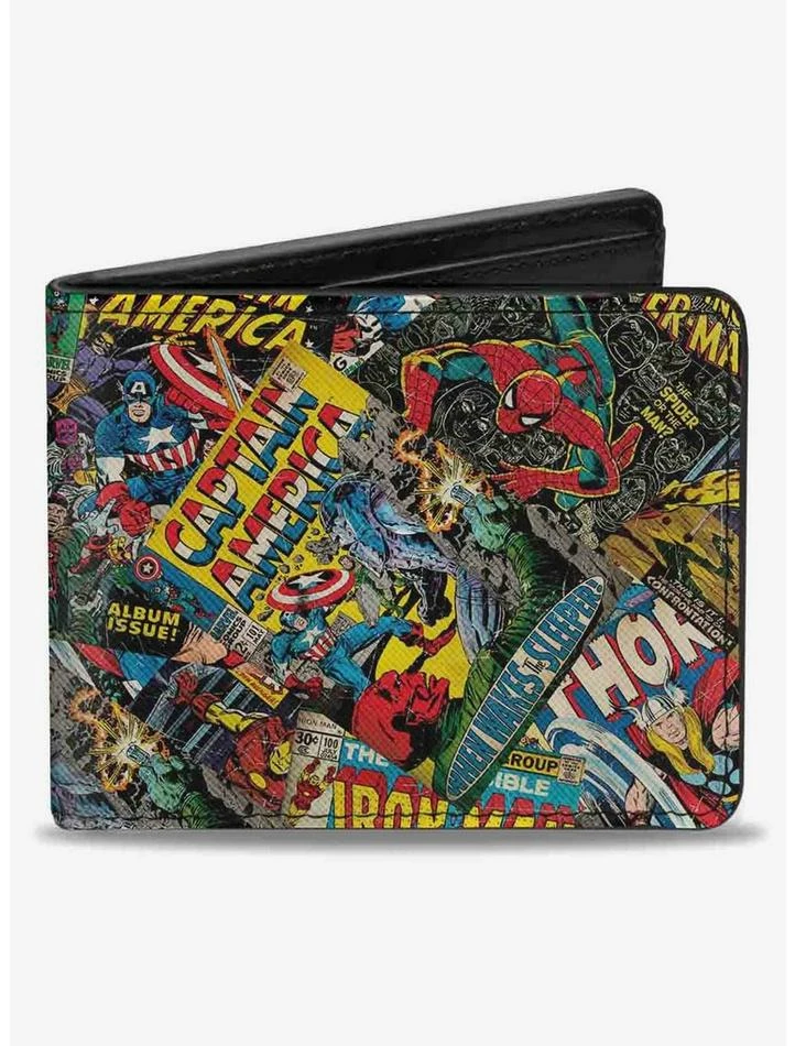 Budget ๐คฉ Marvel Retro Marvel Comic Books Stacked Bifold Wallet โค๏ธ 3 Budget ๐คฉ Marvel Retro Marvel Comic Books Stacked Bifold Wallet โค๏ธ