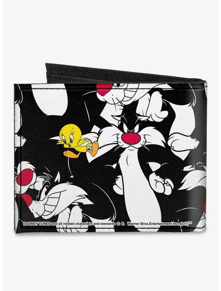 Cheap ✔️ Looney Tunes Sylvester and Tweety Poses Scattered Canvas Bifold Wallet ⌛ 4 Cheap ✔️ Looney Tunes Sylvester and Tweety Poses Scattered Canvas Bifold Wallet ⌛ - Image 2