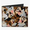 Budget 😉 Looney Tunes Tasmanian Devil Vortex Poses Scattered Canvas Bifold Wallet 😀 -Bags & Purses Shop Online 20215582 hi