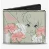 Promo 🔥 Disney Tinker Bell Sketch Carnations Dandelions Bifold Wallet ✨ -Bags & Purses Shop Online 20215590 hi