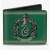 Deals ⭐ Harry Potter SlyTherin Crest Stripe Weathered Bifold Wallet 😍 -Bags & Purses Shop Online 20215604 hi