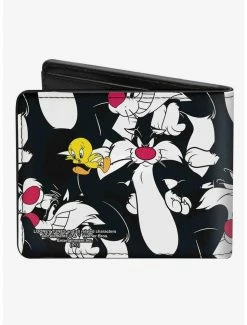 Coupon ⌛ Looney Tunes Sylvester and Tweety Poses Scattered Bifold Wallet 🥰 -Bags & Purses Shop Online 20215608 av1