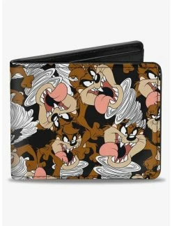 Outlet 🎁 Looney Tunes Tasmanian Devil Vortex Poses ScatteBifold Wallet ✔️