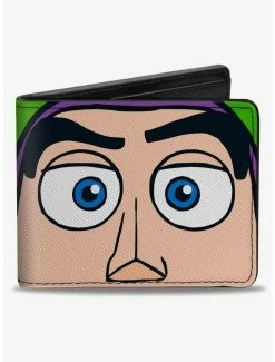 Best Pirce 🥰 Disney Pixar Toy Story Buzz Lightyear Expression Close Up Bifold Wallet 💯