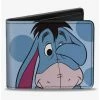 Best deal 😀 Disney Winnie The Pooh Eeyore Character Close Up Pose and Text Bifold Wallet 🛒 -Bags & Purses Shop Online 20215694 hi