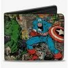 Promo ⭐ Marvel Avengers Comics Retro Avengers Group Pose With Comics Books Bifold Wallet ⌛ -Bags & Purses Shop Online 20334677 hi