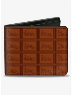 Wholesale 🎉 Willy Wonka And The Chocolate Factory Wonka Bar Blocks Bifold Wallet 👍