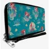 Best Sale 😀 Disney The Little Mermaid Ariel With Flounder And Sebastian Blue Zip Around Wallet 💯 -Bags & Purses Shop Online 20334739 hi