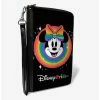 Budget 🤩 Disney Minnie Mouse Disney Pride Smiling Face Rainbow Zip Around Wallet 😉