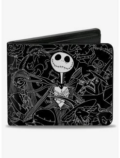 Promo 🛒 The Nightmare Before 🔔 Christmas Character Doodles Bifold Wallet 😉