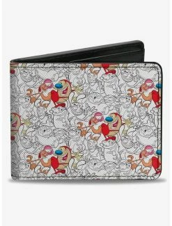 Best deal 🎉 The Ren & Stimpy Show Poses Collage Outline Bifold Wallet 🎁