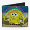 Top 10 👍 Spongebob Squarepants Imagination Smiling Rainbow Bifold Wallet 🎁